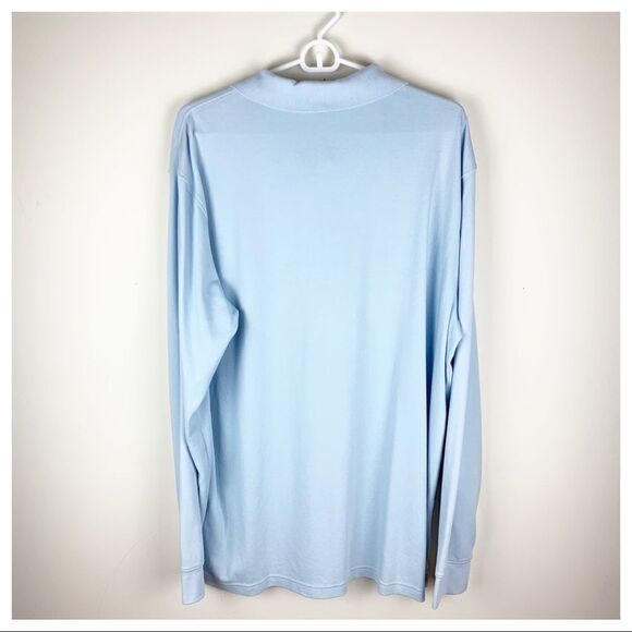 Land's End Light Blue Men’s Long Sleeve Knit Polo - Picture 2 of 11